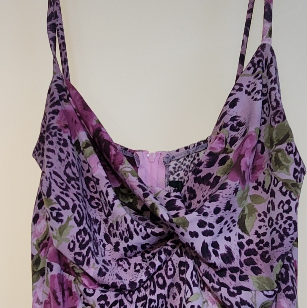 Stop Staring Retro Rockabilly Floral Leopard Dress L